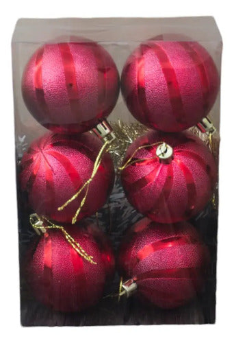 Set De Globos Bolas Navideños Arbol X6 Unidades De 6 Cm