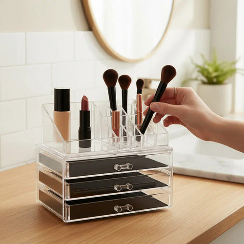 Organizador Maquillaje Acrilico Jhonys Trasparente
