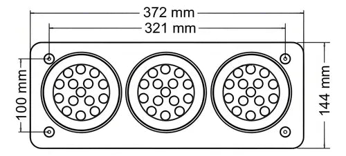 Marco Trasero 3 Faros 3300e 12/24v Giro Retroceso Stop Pos