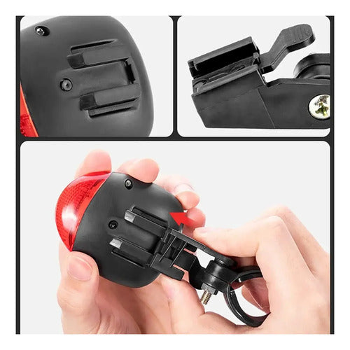 Luz Trasera Solar para Bicicleta 3 Modos Ajustable Rojo · 16850 · foto 04