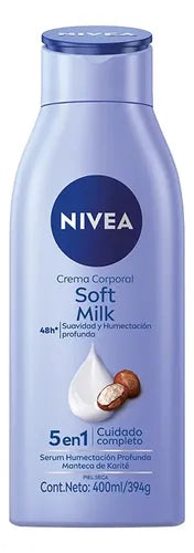 Crema Corporal Nivea Soft Milk 5en1 400ml Perfumada