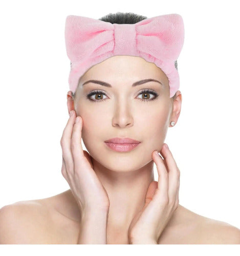 Vincha Moño Skincare Makeup Fucsia