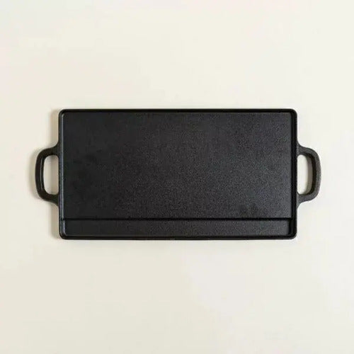 Plancha Fundicion Doble Uso 42,5x23,5 Cm Color Negro