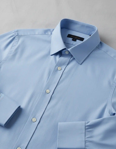 Camisa Para Hombre Cuello Americano Manga Larga Genérica