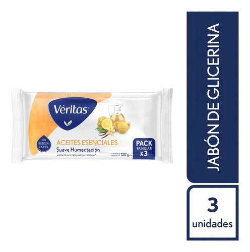 Jabón Glicerina Veritas Cuerpo Hidratante Aceites Esenciales