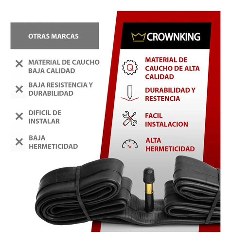 Cámara de Bicicleta Crownking 700x35 Válvula Schrader 48mm · 16900 · foto 02