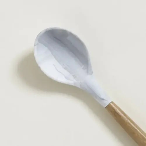 Juego Utensilios Repostería Diseño Mármol Mango Bambú En Tu Casa Cuchara