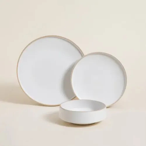 Bowl Compotera Tozeur Blanco Con Borde Natural 15cm Ceramica