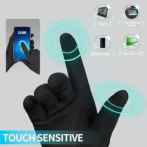 Guantes Alpine Skate Touch Táctil Térmicos Moto Negro