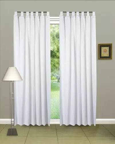 Cortina Tropical Mecanico 2 Paños Listas P/ Colgar 2 X 1,3 M Blanco
