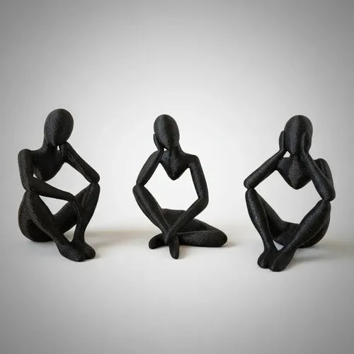 Combo X3 Adorno Figura Pensante Original Negro
