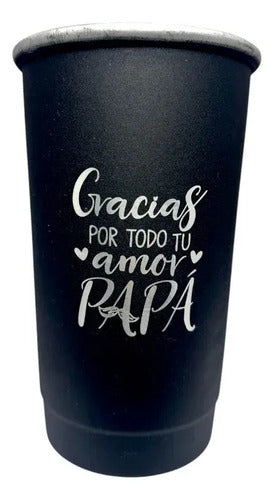 Vaso Alumínio Grabado Día Del Padre 6p Gris Oscuro
