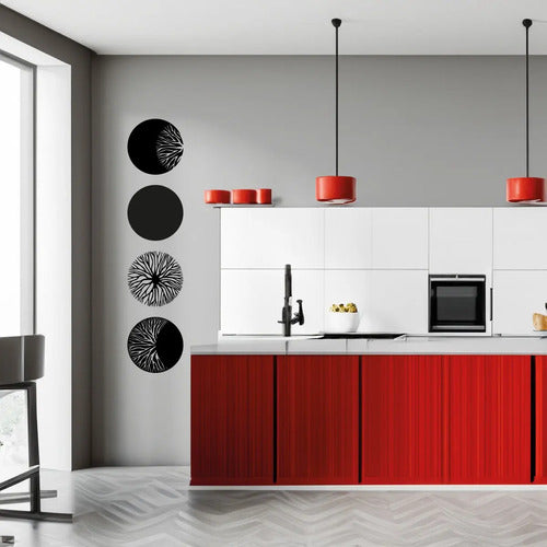 Cuadro Madera Calado Decorativo Moderno Circulos Ramas Arbol