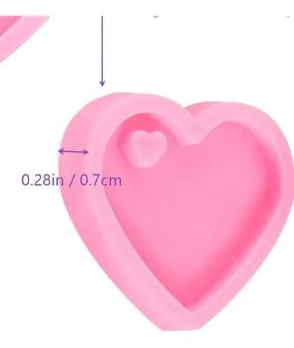 Molde Silicona Corazón 4cm Amor