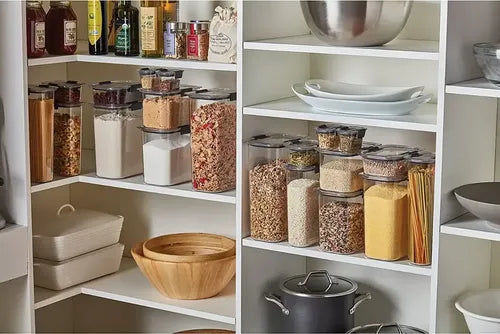 Contenedor Organizador Tapa Hermetica Acrilico Color Gris Gris