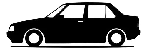 Calco Auto Al Piso Bajito Vinilo Ventana 15cm X 2 Unid Negro