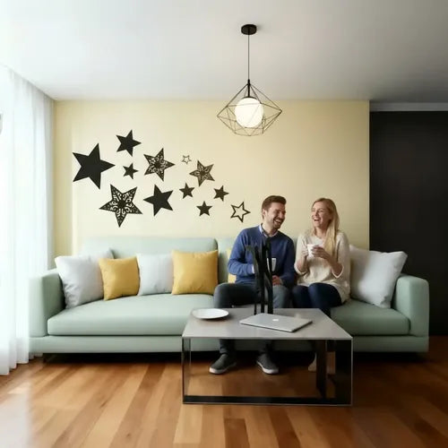Cuadro Madera Calado Moderno Mandala Estrellas Cielo Imback