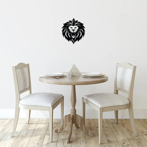 Cuadro Decorativo León Calado Negro 30x30 Cm Negro
