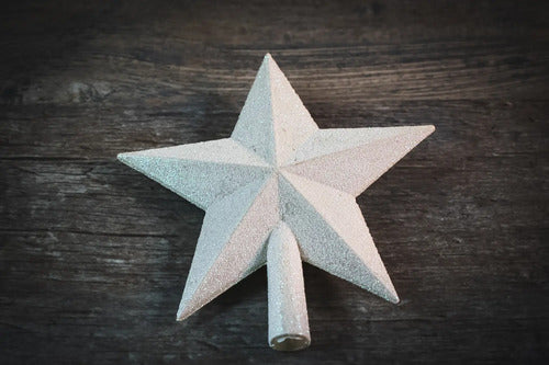 Estrella Navidad 15cm Blanca Brillante Brillo