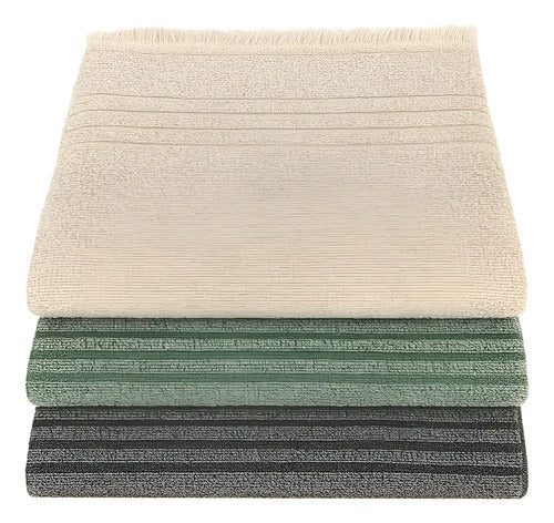 Pack 3 Toallones Ragazza Nevados 140x70 Cm Playa Gimnasio Beige Nevado / Negro Nevado / Verde Nevado / Rojo Nevado Liso