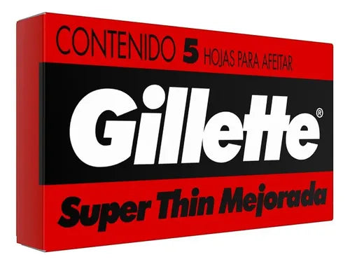 Hojas De Afeitar Gillette Super Thin 1 Caja X 5 Unidades