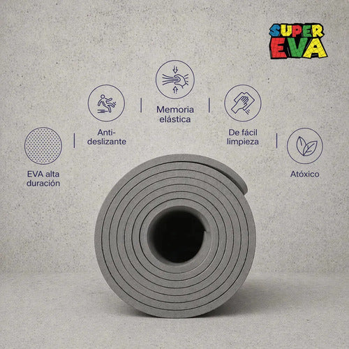 Colchoneta Yoga Goma Eva Antideslizante 4mm Correa Gris · 16934 · foto 04
