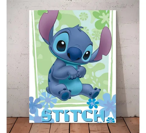 Cuadro Decorativo 30x40 Stitch Verde 1u Stitch Verde