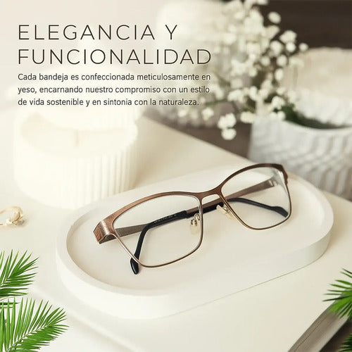 Bandeja de Yeso Ovalada Decorativa para Vela o Suculenta Pack x 10 Blanco · 15783 · foto 09