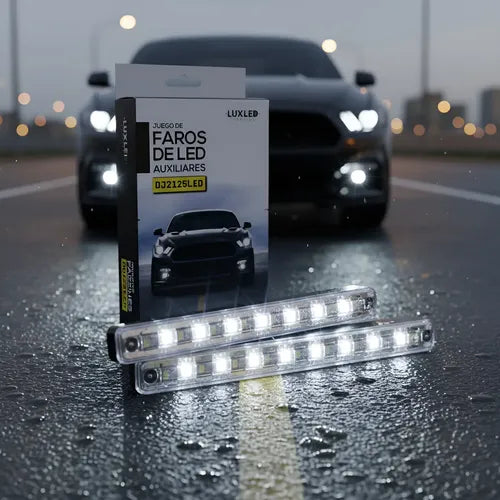 Kit Faros Led Drl Auxiliar Rectangular 5 Leds Universal 12v