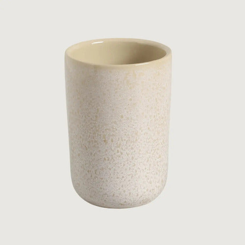 Vasos X4 De Cerámica De Gres Esmaltada | 220ml Crema/beige
