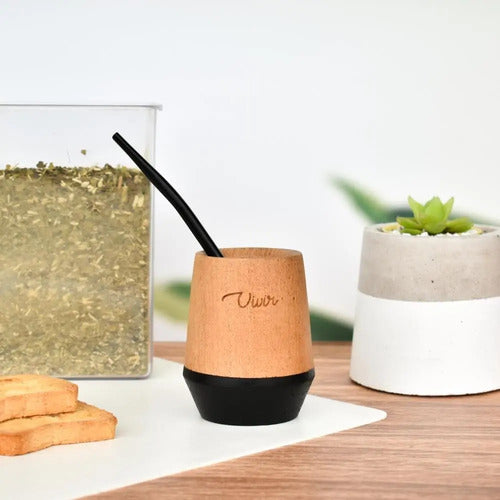 Mate De Madera Pintado A Mano