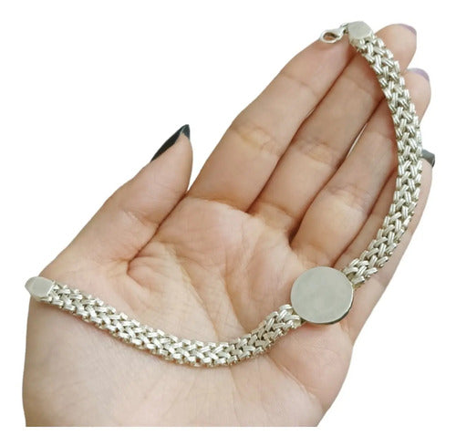 Pulsera Esmeralda Corazón Plata 18.5cm 1
