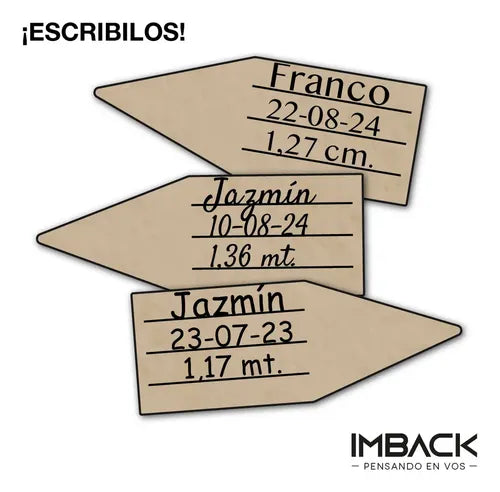 Medidor Altura Infantil 145cm Cuadro Madera Futbol Chicos