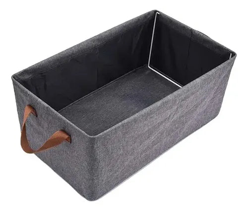 Canasto Organizador Tela Plegable Gris