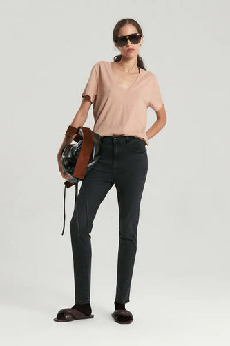 Jean Skinny New Ono Negro Mujer Maria Cher Algodón Negro 26