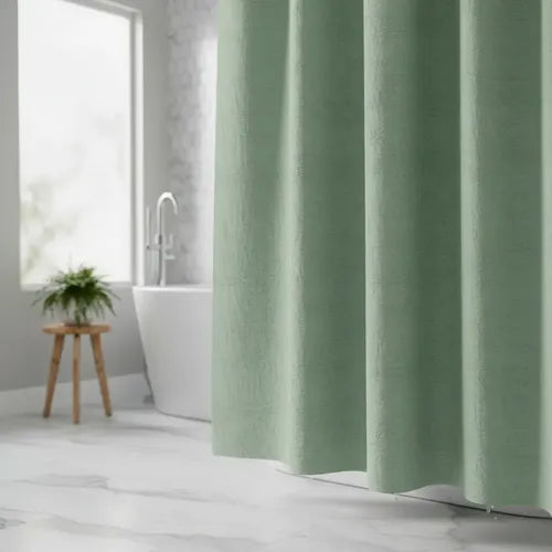 Cortina Baño Vh Ducha Lisa/estampada 1.80x1.80 Verde Menta