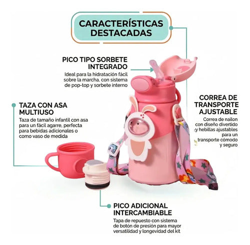 Termo Infantil 500 Ml con Sorbete 2 en 1 Rosa · 16797 · foto 02