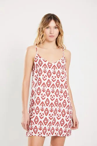 Vestido Corto Musculosa De Fibrana Verano Fresco Koxis Mujer