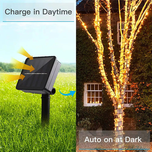 Luces Navidad Exterior Solares Guirnalda Led 200led 20mts