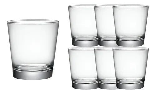 Set X6 Vasos Vidrio Agua Jugo 240 Cc Sestriere Bormioli Color Flint