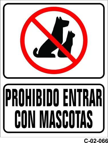 Cartel Señalética Prohibido Mascotas 28 x 22 cm C-02-066 · 15792 · foto 02