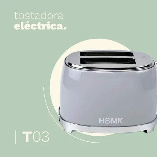 Tostadora Eléctrica Homk Gris 3 Funciones 6 Niveles 2 Panes