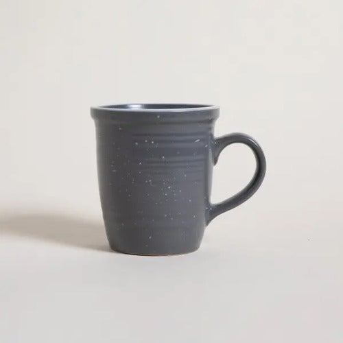 Taza Jarro Mug Ceramica Granito Gris Borde Blanco 530ml Gris