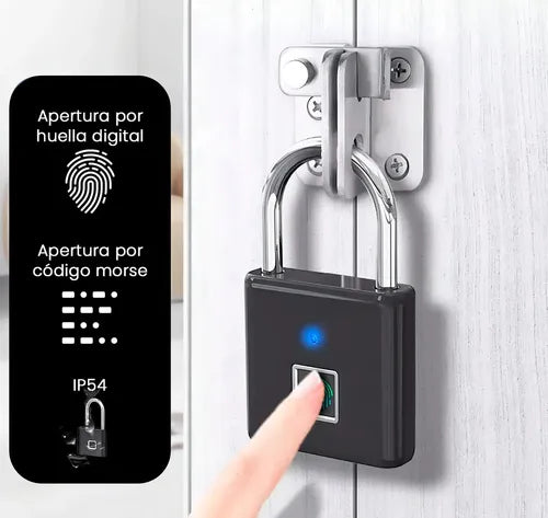 Candado Inteligente Recargable Huella Digital Bluetooth Antirrobo Negro · 18944 · foto 07