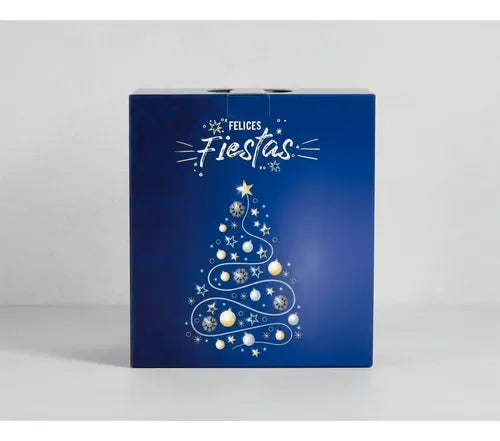 Caja Maletín Navideño Chico Fiestas Regalos X 60u Azul