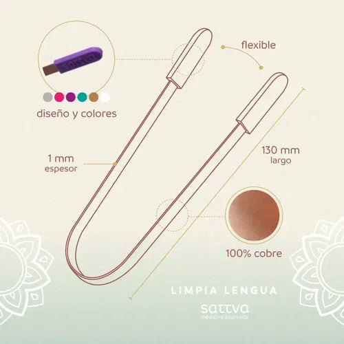 Limpia Lengua Sattva Pack X20 Slim 100% Cobre Varios Colores