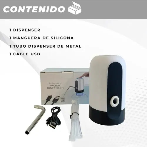 Dispenser de Agua Portátil Ideal Bomba de Bidones Usb Color Blanco · 18626 · foto 06