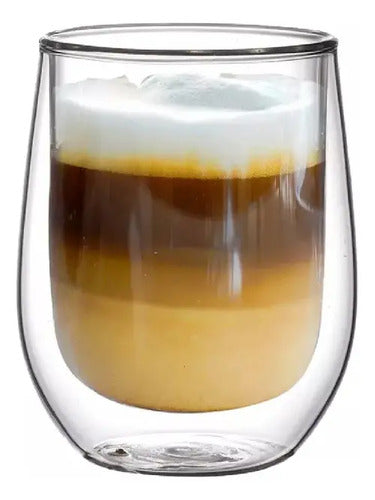 Vaso Vidrio Doble Café Capuccino 200cc S Transparente