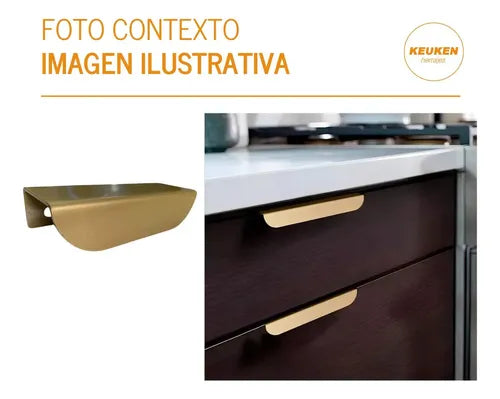 Manija Oval Radem 10cm Acero Dorado Mate Puertas Cajones Muebles Dorado Oscuro