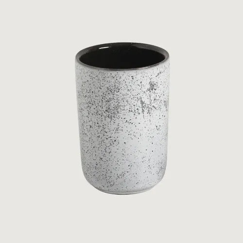 Vasos X4 De Cerámica Gres Esmaltada 220ml Blanco Grisáceo